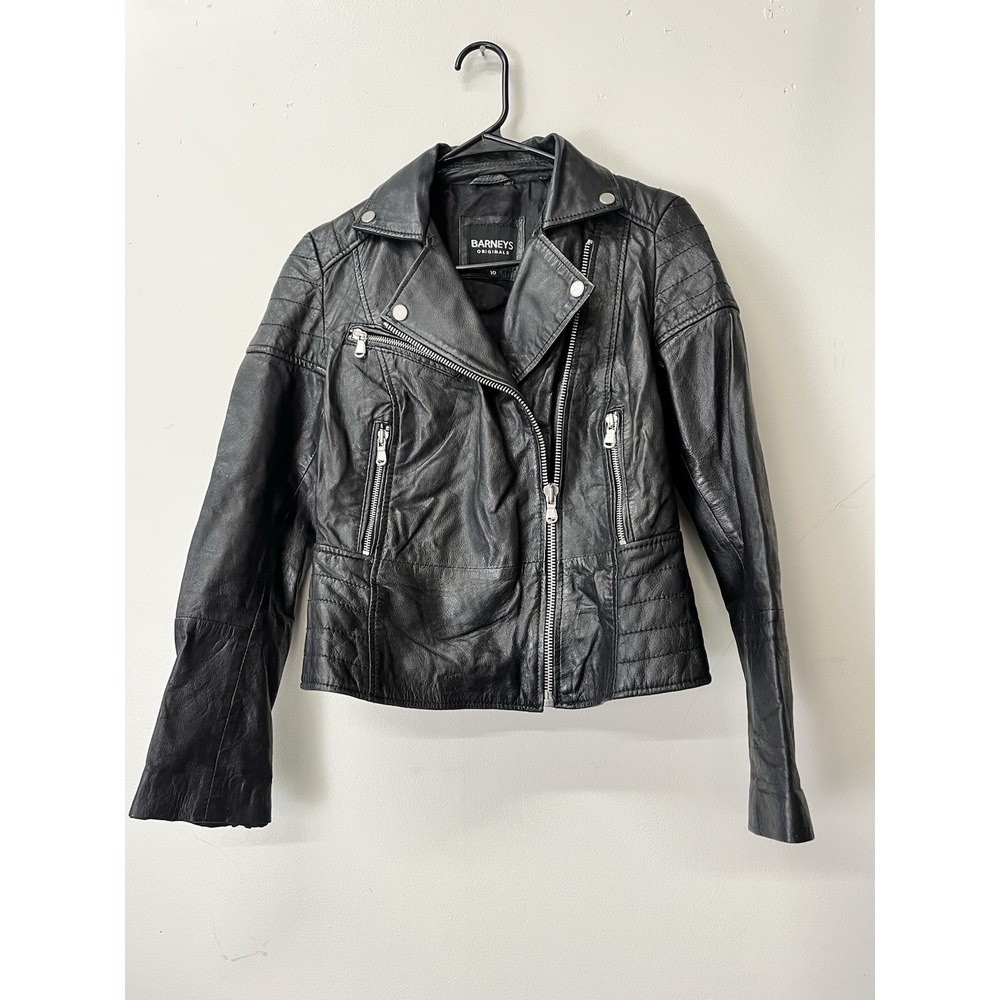 Vintage Barneys Leather Women's Motorcycle Leather Jacket Size M